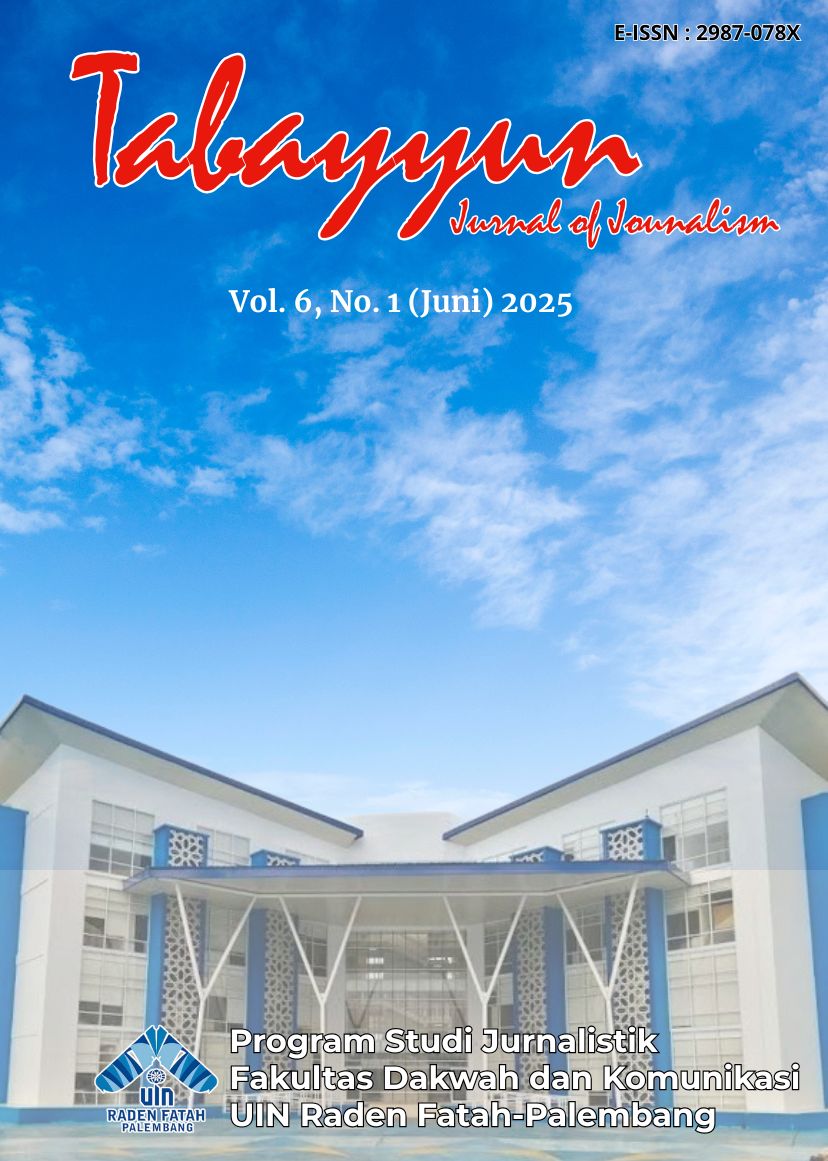 					Lihat Vol 6 No 1 Juni (2025): Tabayyun: Journal of Journalism
				